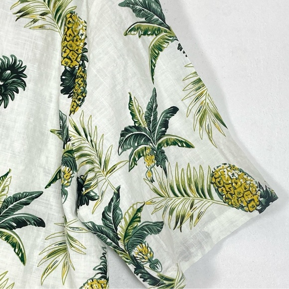 JOGAL Shirt Mens XXL Short Sleeve Button Up Pineapple Tropical Green Palm - Picture 5 of 15